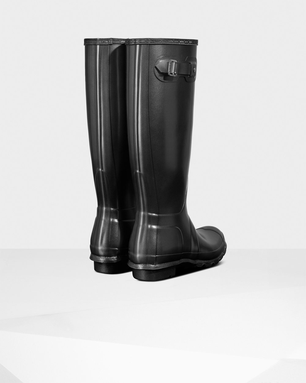 Hunter Original Pearlized Tall Rain Boots - Online Womens Black - EUPOGJ548